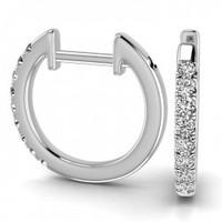 An eye catching pair of Round Brilliant Cut diamond hoop earrings in 18ct white gold (In stock)