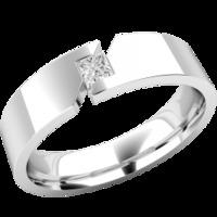 An elegant Princess Cut diamond set mens ring in palladium (In stock)