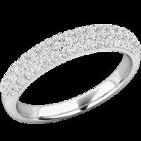 An elegant Round Brilliant Cut diamond set wedding/eternity ring in platinum (In stock)