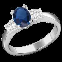 An exquisite Sapphire & diamond ring in platinum (In stock)