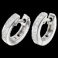 An elegant pair of Princess Cut diamond hoop earrings in 18ct white gold (In stock)