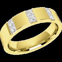 An eye catching diamond set ladies wedding ring in 18ct yellow gold (In stock)