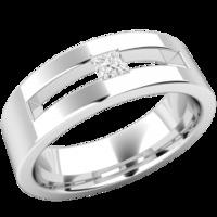 An elegant Princess Cut diamond set mens ring in 18ct white gold (In stock)