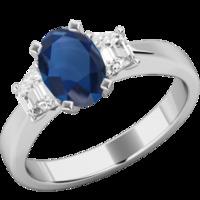 An exquisite Sapphire & diamond ring in platinum (In stock)