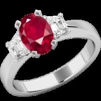 An exquisite Ruby & diamond ring in 18ct white gold (In stock)