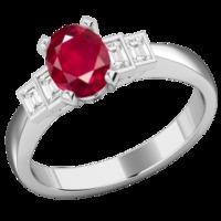 An exquisite Ruby & diamond ring in 18ct white gold (In stock)