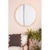 Anni Oversized Wooden Circle Mirror, NEUTRAL