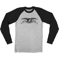 Anti Hero Basic Eagle Raglan T-Shirt - Deep Heather/Black