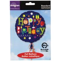 anagram 18 inch circle foil balloon happy birthday fun type