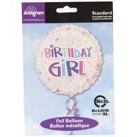 Anagram 18 Inch Circle Foil Balloon - Birthday Girl Swirls