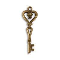 Antique Key Charm Style 2 - Heart Shape