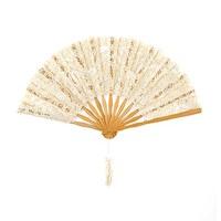 antique lace hand fan ivory