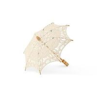 Antiqued Battenburg Lace Parasol - Standard Ivory