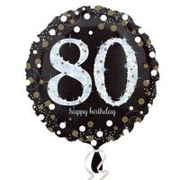 Anagram 18 Inch Circle Foil Balloon - Sparkling Birthday 80