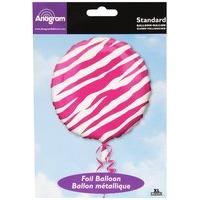 Anagram 18 Inch Circle Foil Balloon - Pink Zebra