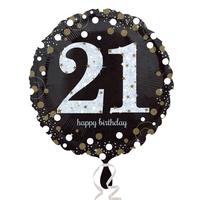 Anagram 18 Inch Circle Foil Balloon - Sparkling Birthday 21