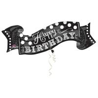 Anagram Supershape - Black White Chalk Happy Birthday