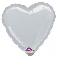 anagram 9 inch heart foil balloon silver