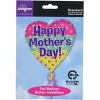 Anagram 18 Inch Heart Foil Balloon - Mothers Day Dots