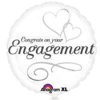 Anagram 18 Inch Circle Foil Balloon - Two Hearts Engagement