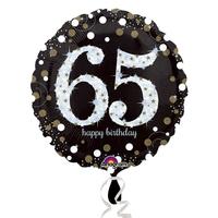 Anagram 18 Inch Circle Foil Balloon - Sparkling Birthday 65