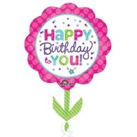 Anagram Supershape - Pink & Teal Happy Birthday