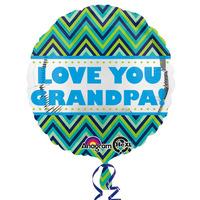 Anagram 18 Inch Circle Foil Balloon - Love You Grandpa