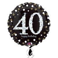 Anagram 18 Inch Circle Foil Balloon - Sparkling Birthday 40