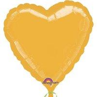 Anagram 18 Inch Heart Foil Balloon - Gold/gold