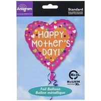 anagram 18 inch heart foil balloon mothers day dots