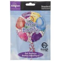 Anagram 18 Inch Circle Foil Balloon - Happy Birthday Balloons