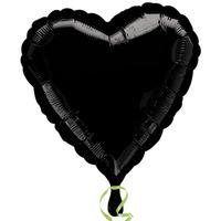 Anagram 18 Inch Heart Foil Balloon - Black/black