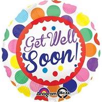 Anagram 18 Inch Foil Balloon - Get Well Soon Dots
