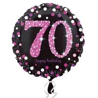 anagram 18 inch circle foil balloon pink celebration 70