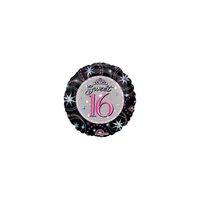 anagram 18 inch circle foil balloon prismatic sweet 16 sparkle