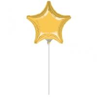 anagram 4 inch star foil balloon gold