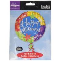 anagram 18 inch circle foil balloon prismatic happy retirement