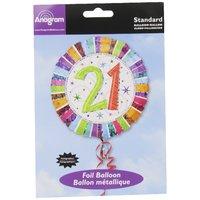 Anagram 18 Inch Circle Foil Balloon - Prismatic Radiant Birthday 21