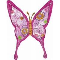 Anagram Supershape - Pink Floral Butterfly