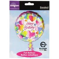 Anagram 18 Inch Circle Met Foil Balloon - Sparkle Hearts