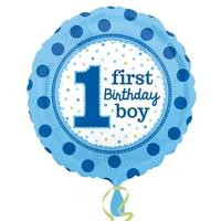 Anagram 18 Inch Circle Foil Balloon - 1st Birthday Boy