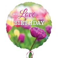 anagram 18 inch circle foil balloon with love happy birthday