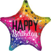 Anagram 18 Inch Star Foil Balloon - Rainbow Birthday