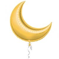 anagram 35 inch crescent foil balloon gold