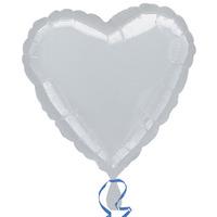 anagram 18 inch heart foil balloon silversilver