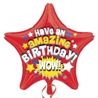 anagram 18 inch star foil balloon amazing birthday