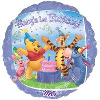 Anagram 18 Inch Circle Foil Balloon - Winnie Babys 1st Birthday