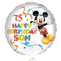 Anagram 18 Inch Circle Foil Balloon - Mickey Happy Birthday Son