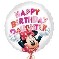 Anagram 18 Inch Circle Foil Balloon - Minnie Happy Birthday Daughter