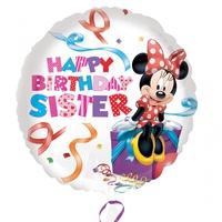 Anagram 18 Inch Circle Foil Balloon - Minnie Happy Birthday Sister
